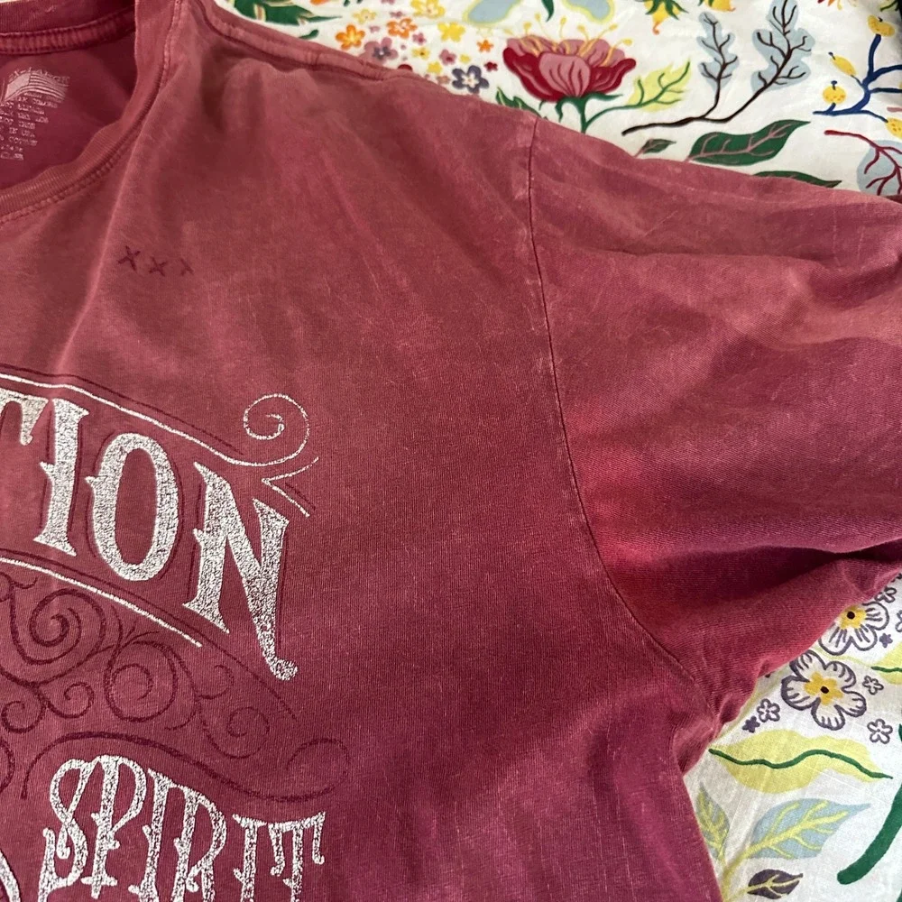 Affliction T-Shirt Mens 2XL Red American Customs Skull Biker‎ Graphic Distressed